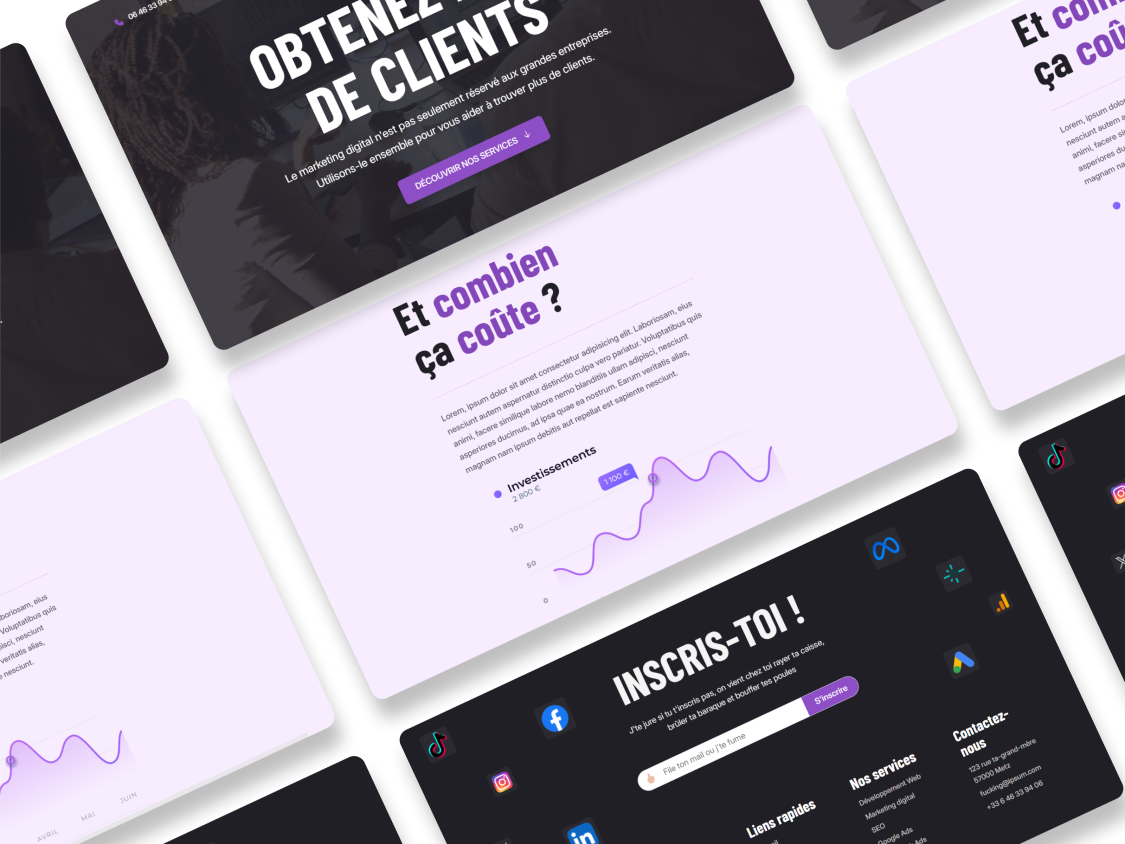 Aperçu de la landing page MTS